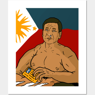 duterte doing coke, a Filipino satirical cartoon. Philippines. Posters and Art